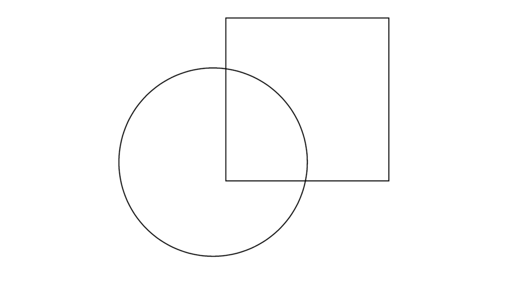 トーンを貼る前の円と正方形